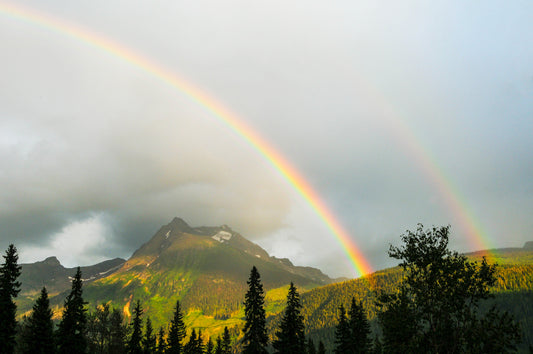 Double Rainbow in the Monashee Mountains (Metal Plaque Photograph 16x20)